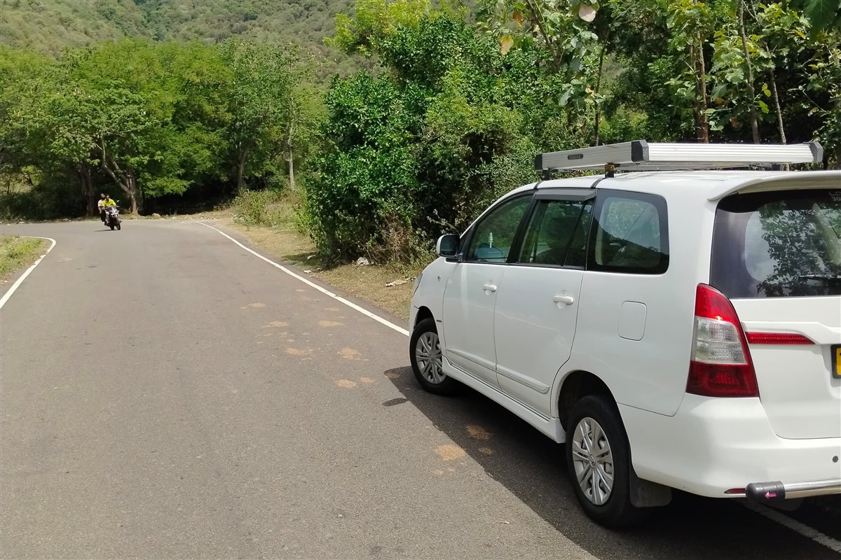 Outstation cab from Theni on a hill road
